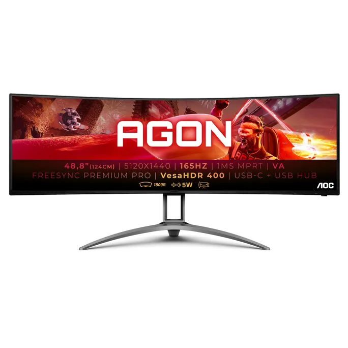 AOC AGON AG493UCX2 48.8 Zoll DQHD Curved VA LED 32:9 165 Hz Gaming Monitor
