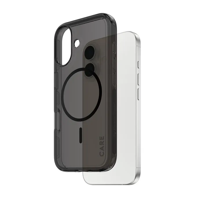 CARE by PanzerGlass® Flagship Case Transparent Urban Explorer Smokey m. Schwarz MagSafe iPhone 17