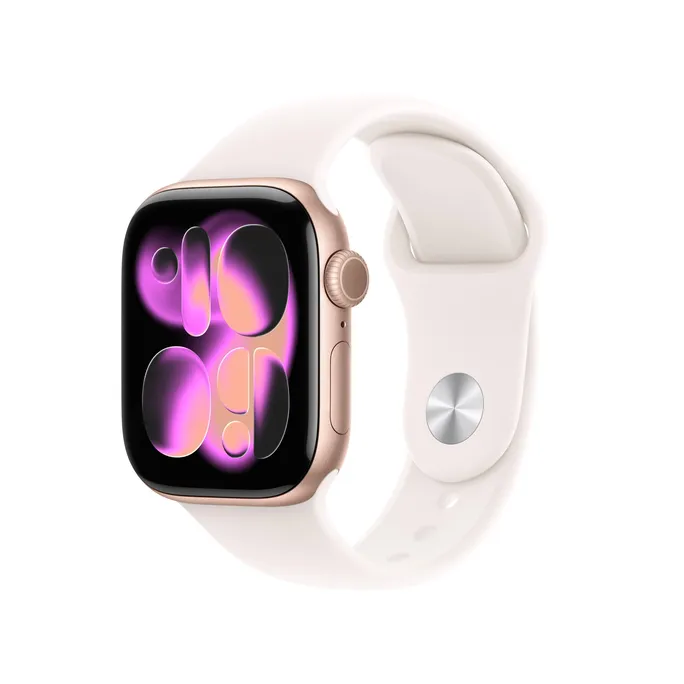 Apple Watch Series 11 GPS + Cellular 42mm Rose Gold Aluminium Gehäuse mit Sport Band (light blush) - M/L
