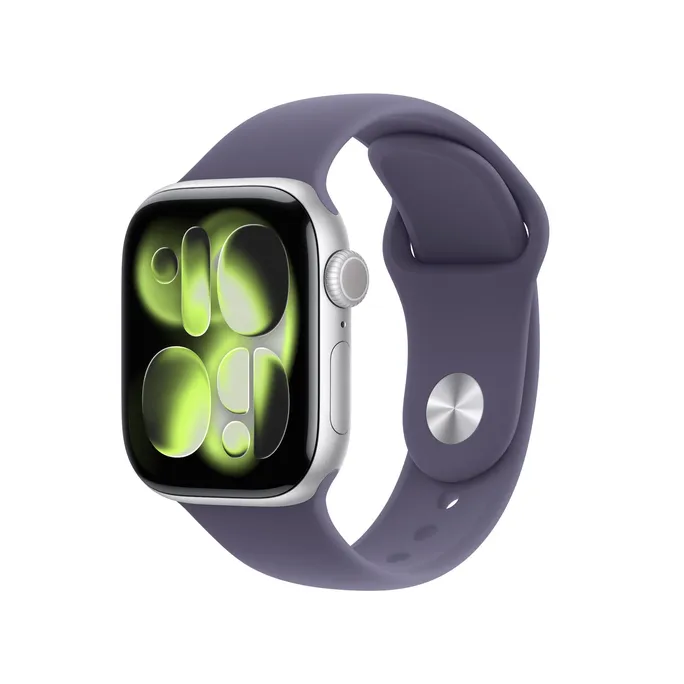 Apple Watch Series 11 GPS + Cellular 42mm Silver Aluminium Gehäuse mit Sport Band (purple fog) - M/L
