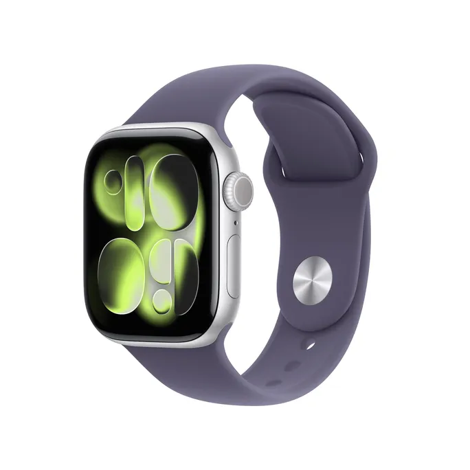 Apple Watch Series 11 GPS 42mm Silver Aluminium Gehäuse mit Sport Band (purple fog) - M/L