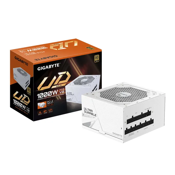 GIGABYTE UD1000GM PG5 V2 ICE 1000W ATX Netzteil, 80+ Gold, PCIe5.1, ATX3.1 voll modular