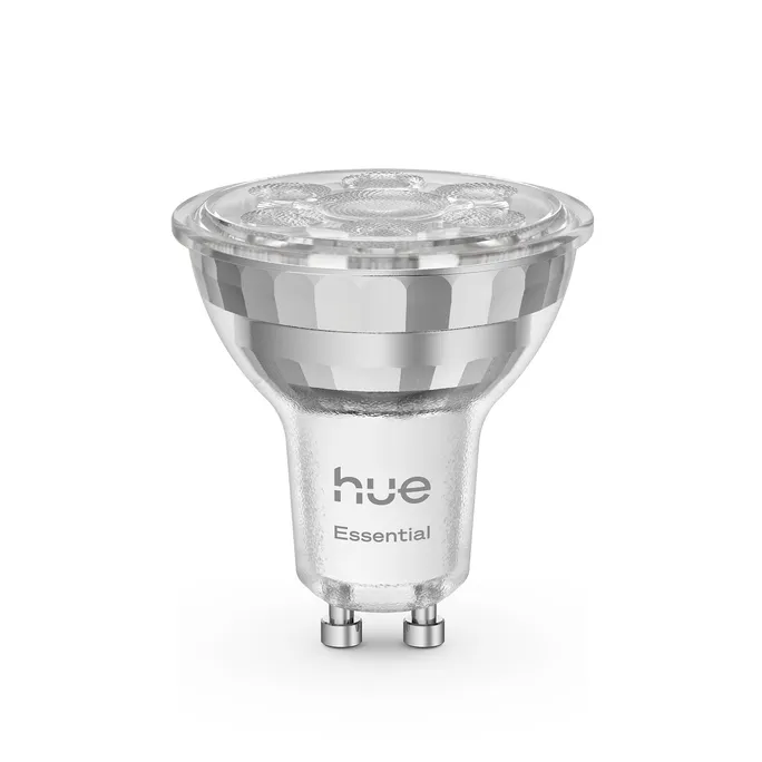Philips Hue Essential smarte GU10 LED Lampe, Weiß und Farbig, 4,7 W, 2200K-6500K, dimmbar, funktioniert mit gängigen Smart-Home-Assistenten, 1er Pack