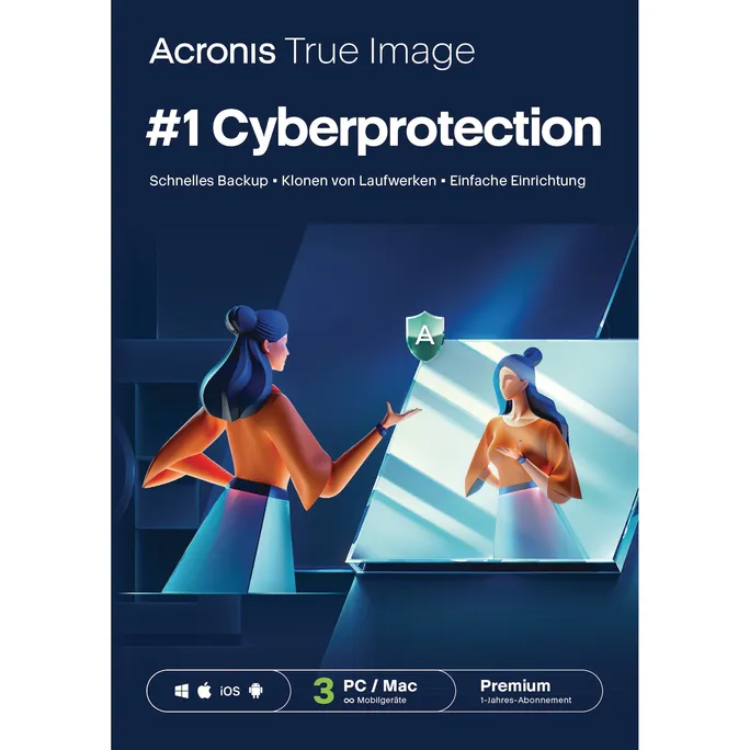 Acronis True Image Premium | 3 Geräte | 1TB Cloudspeicher | Download & Produktschlüssel