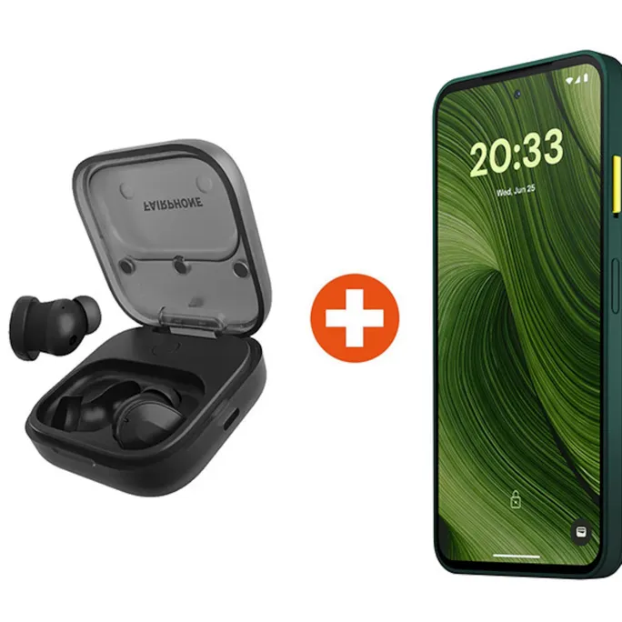 Das Fairphone (Gen. 6) Dual-SIM 8GB/256GB grün Android 15 Smartphone + Fairbuds True Wireless Earbuds