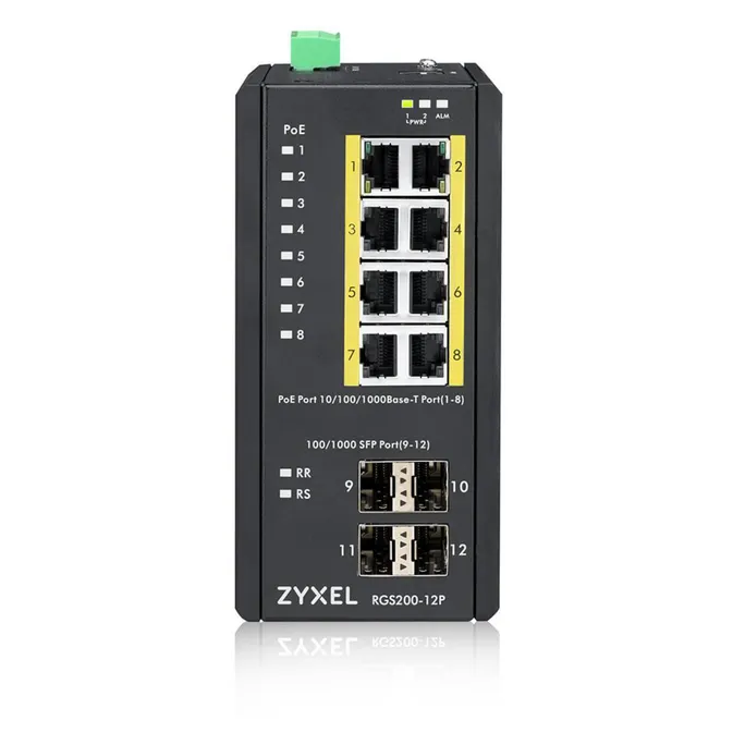 ZyXEL RGS200-12P-ZZ0101F Gigabit Managed PoE Switch, 8x RJ-45, 4x SFP+, PoE