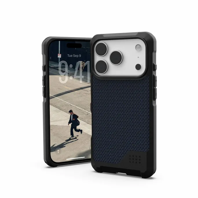 UAG Urban Armor Gear Metropolis LT MagSafe Case Apple iPhone 17 Pro kevlar mallard (blau)