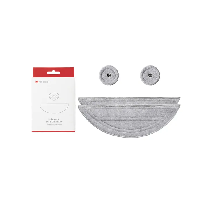 Roborock Robot VC Mop Cloth Set-Gray, HCTZ47RR, VibraRise Mop Cloth * 2 + Edgewise Mop Cloth
