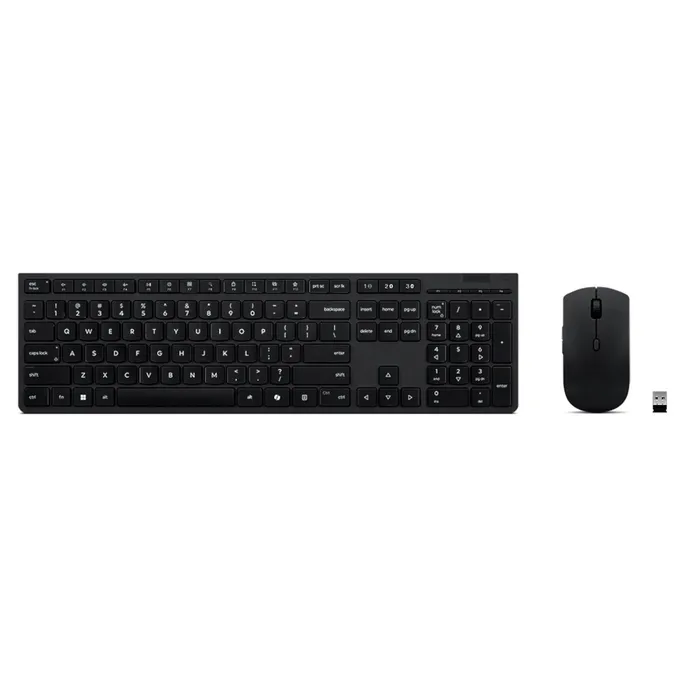 Lenovo Professional Combo Schwarz Maus-Tastaturkombination, kabellos, wiederaufladbar, Bluetooth, 2.4 Ghz Empfänger