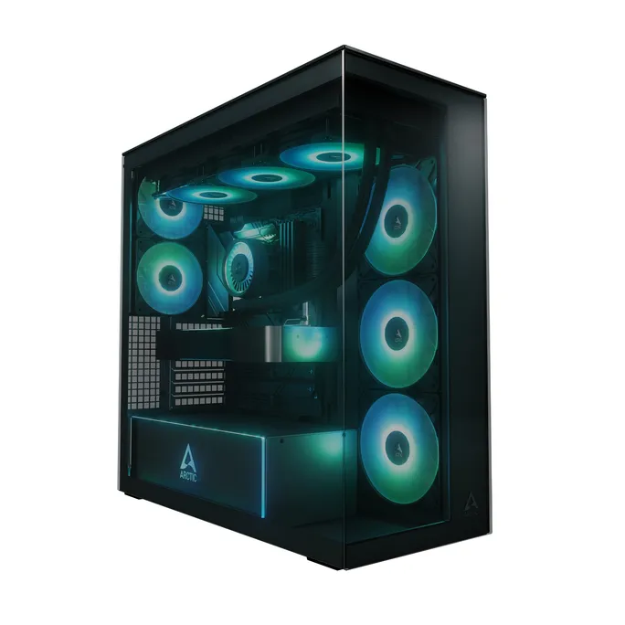 ARCTIC Xtender Black E-ATX Gaming Gehäuse mit Seitenfenster