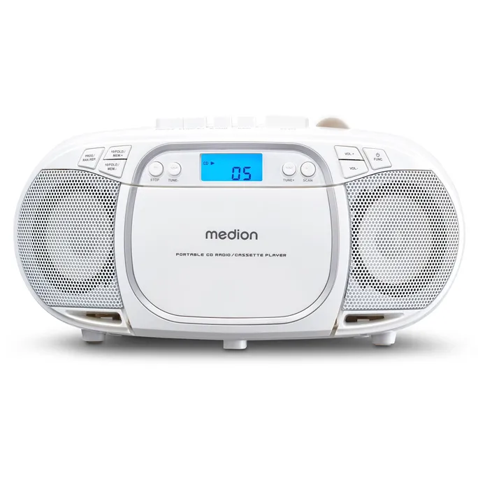 Medion LIFE® E66476 CD-/MP3-/Kassettenspieler weiß