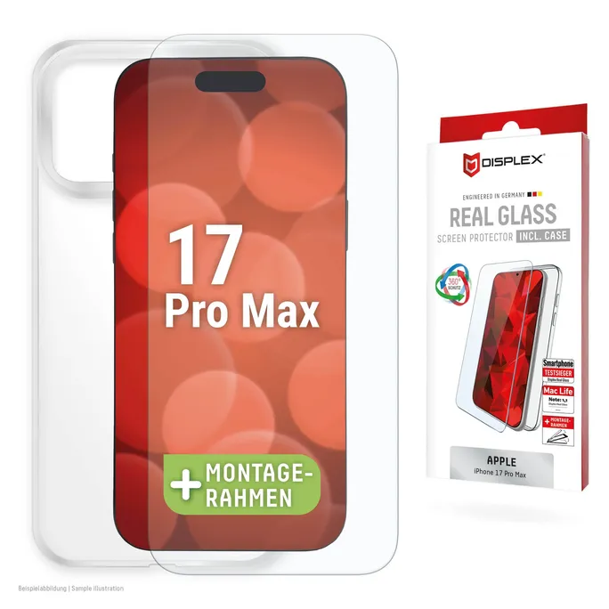 DISPLEX Real Glass + Case für iPhone 17 Pro Max