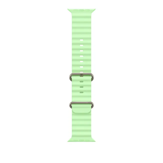 Apple 49mm Neongrün Ocean Band - Natural Titanium Finish
