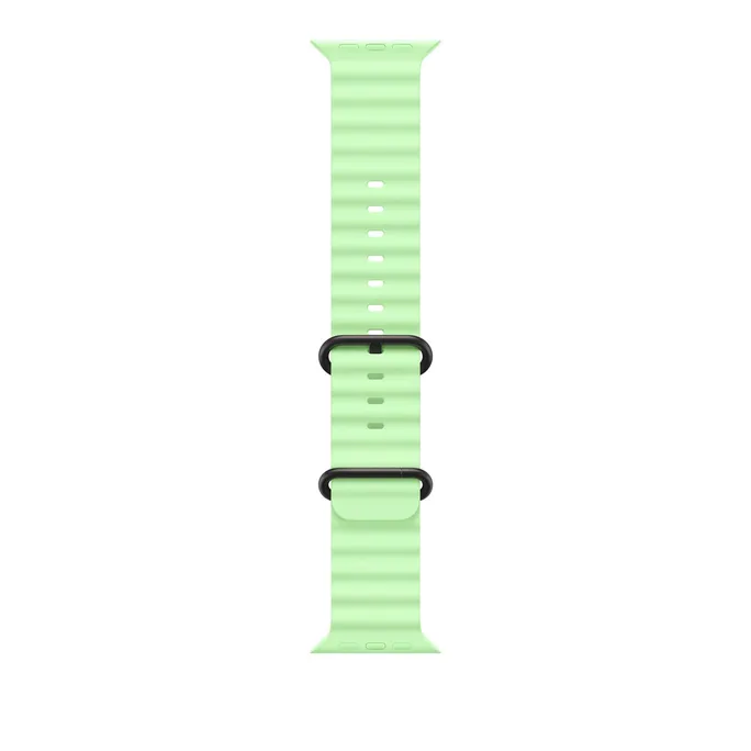 Apple 49mm Neongrün Ocean Band - Schwarzes Titanium Finish