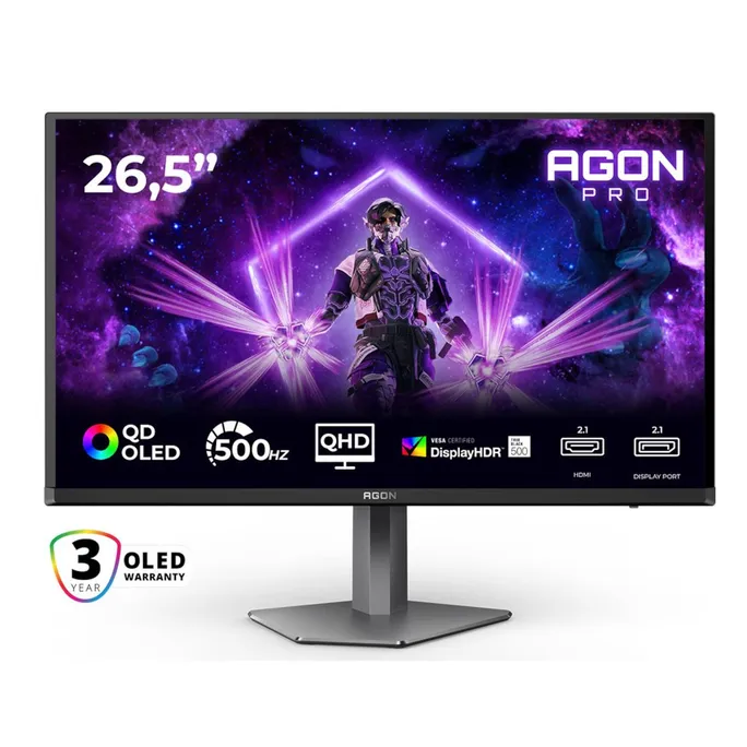 AOC AGON Pro AG276QKD2 26.5 Zoll WQHD QD-OLED Panel 16:9 500 Hz Gaming Monitor