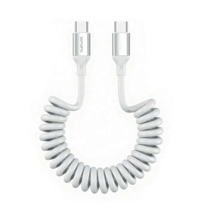 4smarts USB-C Spiralkabel 100W Weiß