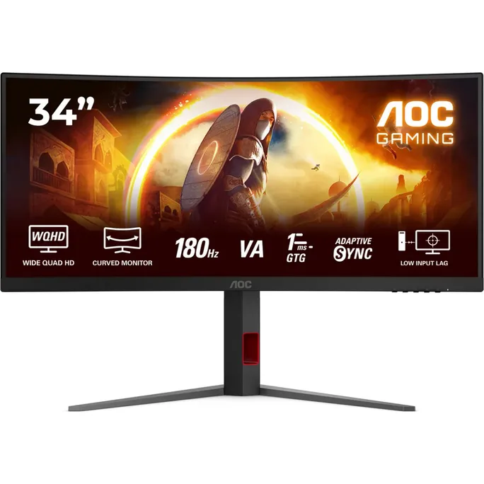 AOC CU34G4 34 Zoll UWQHD Fast VA Panel 21:9 180 Hz Curved Gaming Monitor