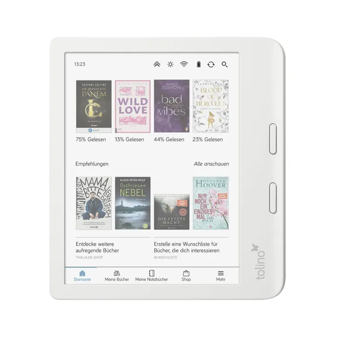 Thalia tolino vision color eBook-Reader; 7"-E-Ink-Farb-Display weiß
