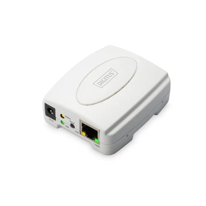 DIGITUS Fast Ethernet Print Server, USB 2.0 weiß