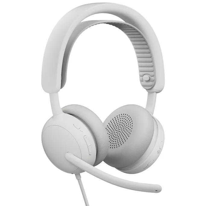 Logitech Zone Wired 2 for Business Weiß, Kabelgebundenes USB-Headset mit adaptiver Hybrid-ANC, Mikrofon mit Geräuschunterdrückung, Microsoft Teams zertifiziert