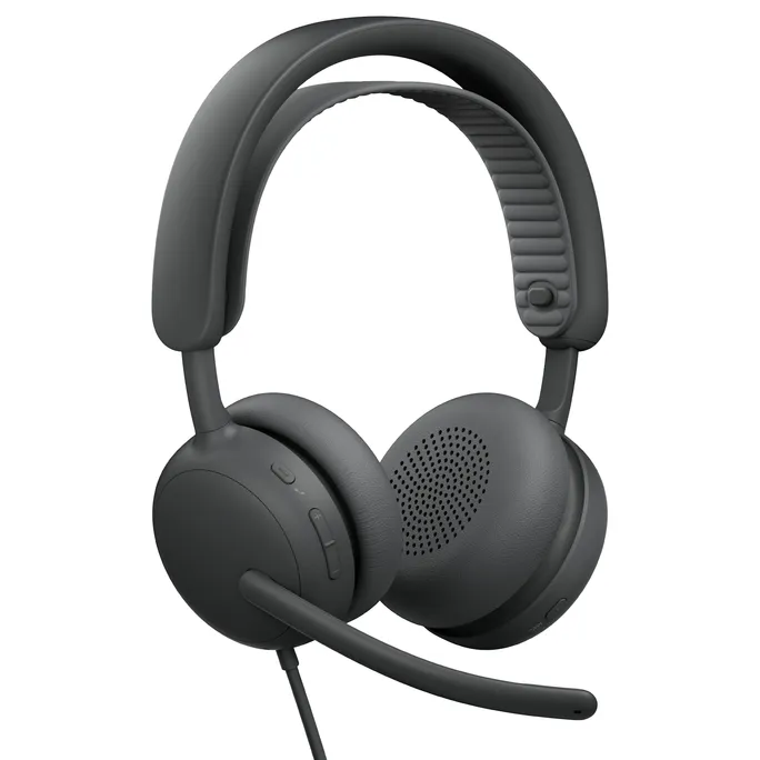 Logitech Zone Wired 2 for Business Grafit, Kabelgebundenes USB-Headset mit adaptiver Hybrid-ANC, Mikrofon mit Geräuschunterdrückung, UC-Version, zertifiziert für Zoom, Google Meet, Google Voice