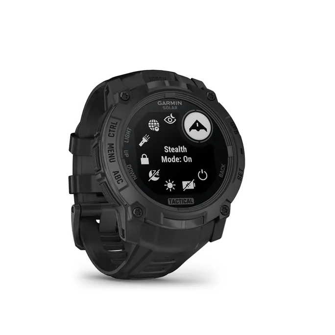 Garmin Instinct® 3 Solar Tactical Edition 50mm Schwarz mit Silikon-Wechselarmband 26 mm Schwarz