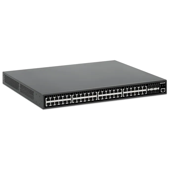Intellinet 54-Port L2+ Fully Managed PoE+ Switch mit 48 Gigabit Ethernet-Ports und 6 SFP+ Uplinks