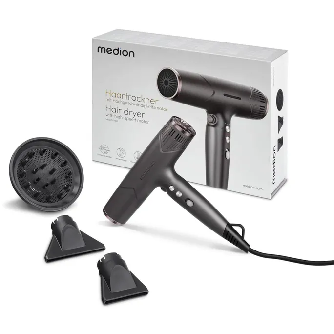 Medion HD2 Haartrockner mit Ionen-Technologie grau