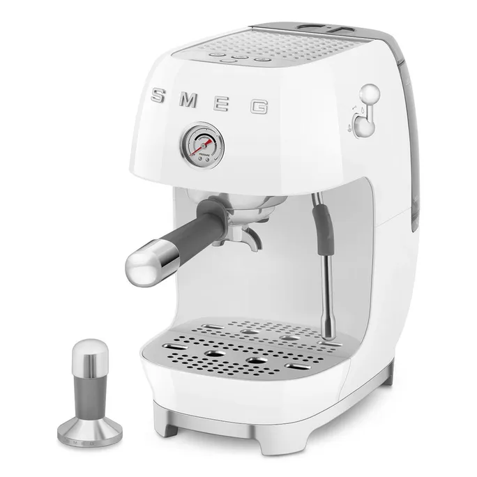SMEG ECF03WHEU 50's Style Premium-Siebträger-Espressomaschine Weiß