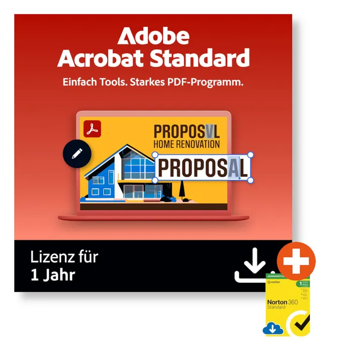 Adobe Acrobat Standard | Download & Produktschlüssel | inkl. Norton
