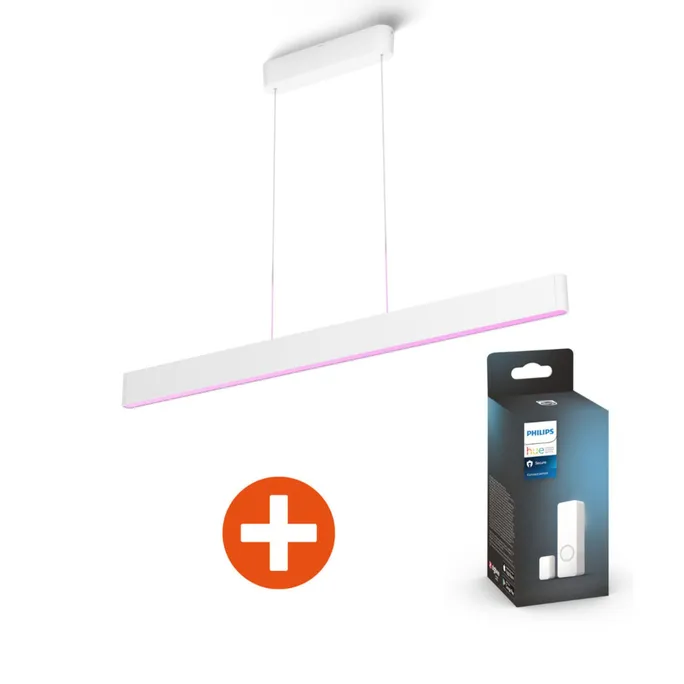 Philips Hue White & Color Amb. Ensis Pendelleuchte wh, inkl. Philips Hue Secure Kontaktsensor