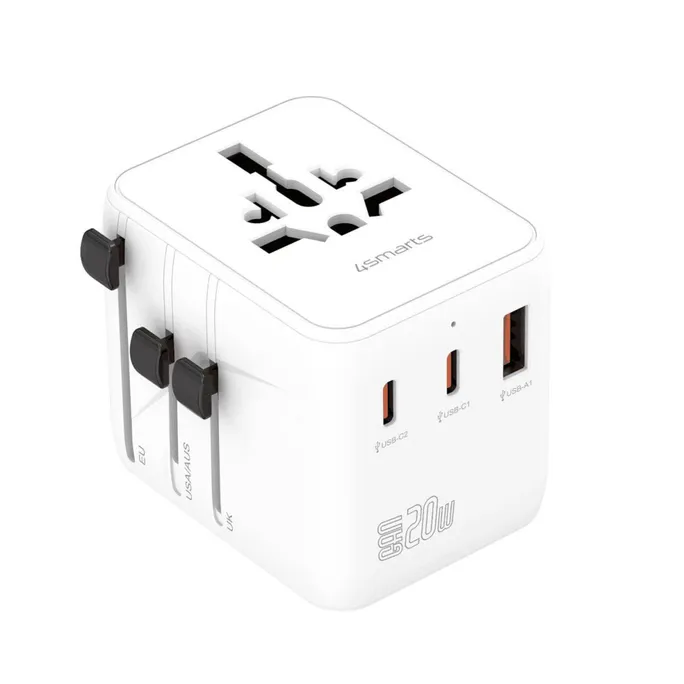 4smarts Weltreiseadapter Nomad 20W 2C+1A, weiß