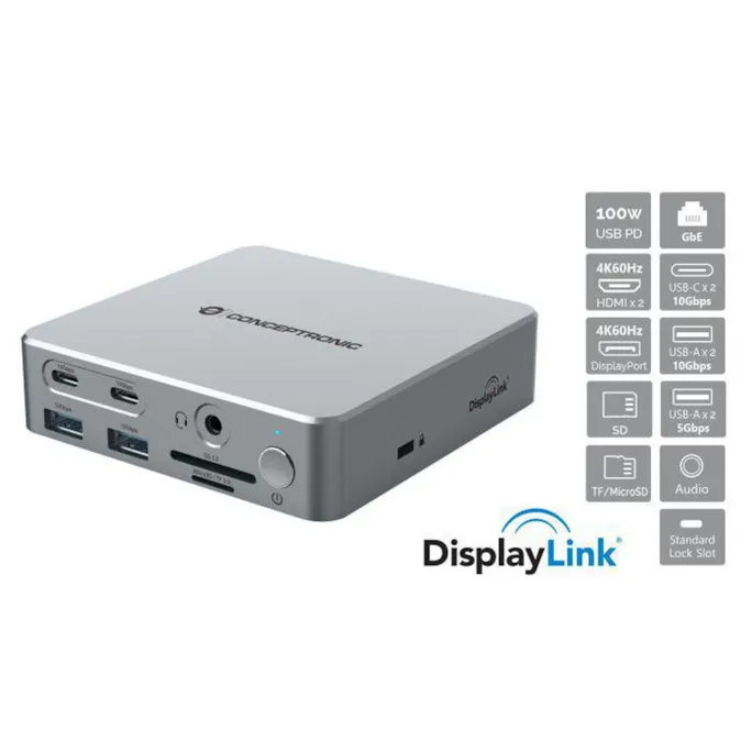 Conceptronic DONN25G 15-in-1 DisplayLink USB 3.2 Gen 2 Dockingstation