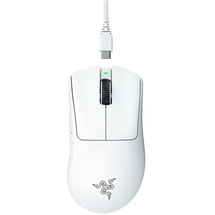 RAZER DeathAdder V3 Pro Weiß Gaming-Maus, 30000 DPI, 64g, bis zu 90h Akkulaufzeit