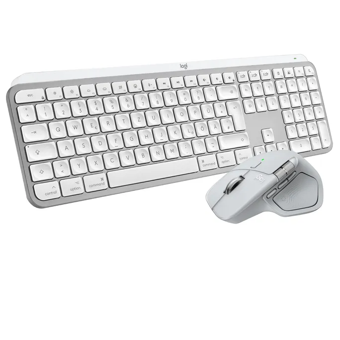 Logitech Keys S Combo (2026) für Mac Weiß-Silber, Kabellose Maus-Tastaturkombination, Bluetooth, Logi Bolt, inkl. MX Master 4