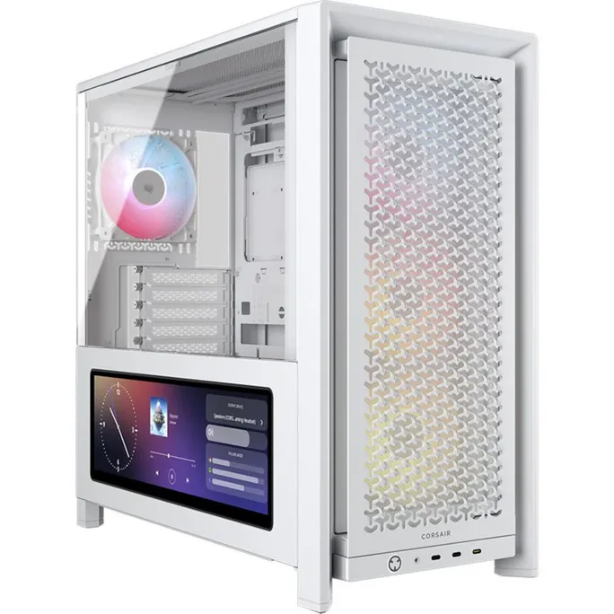 CORSAIR Frame 4000D LCD RS ARGB Weiß Midi Tower ATX Gaming Gehäuse