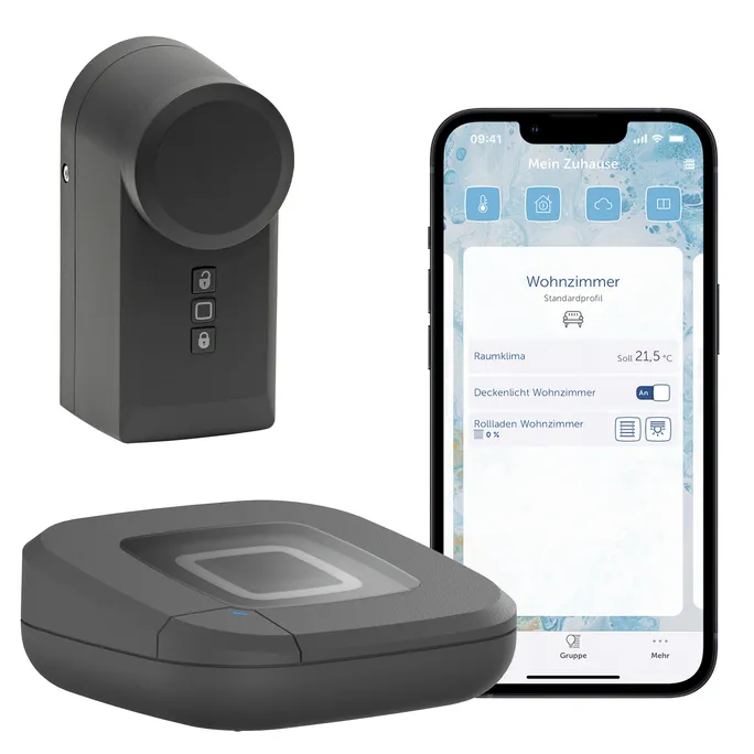 Homematic IP Starter Set Haustür • Türschlossantrieb HmIP-DLD • Access Point HmIP-HAP2-A • anthrazit