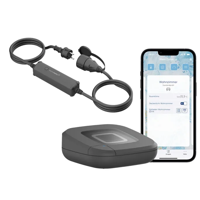 Homematic IP Starter Set Outdoor Steckdose – Access Point 2 & Schalt-Mess-Kabel - steuert Leuchten oder Elektrogeräte im Außenbereich