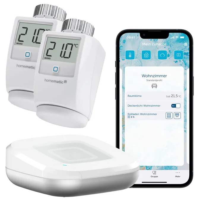Homematic IP Starter Set Smarte Heizung • 2xThermostat HMIP-eTRV/2 • Access Point 2
