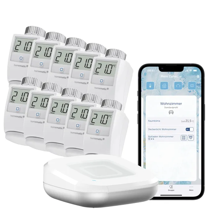 Homematic IP Starter Set Smarte Heizung • 10xThermostat HMIP-eTRV/2 • Access Point 2