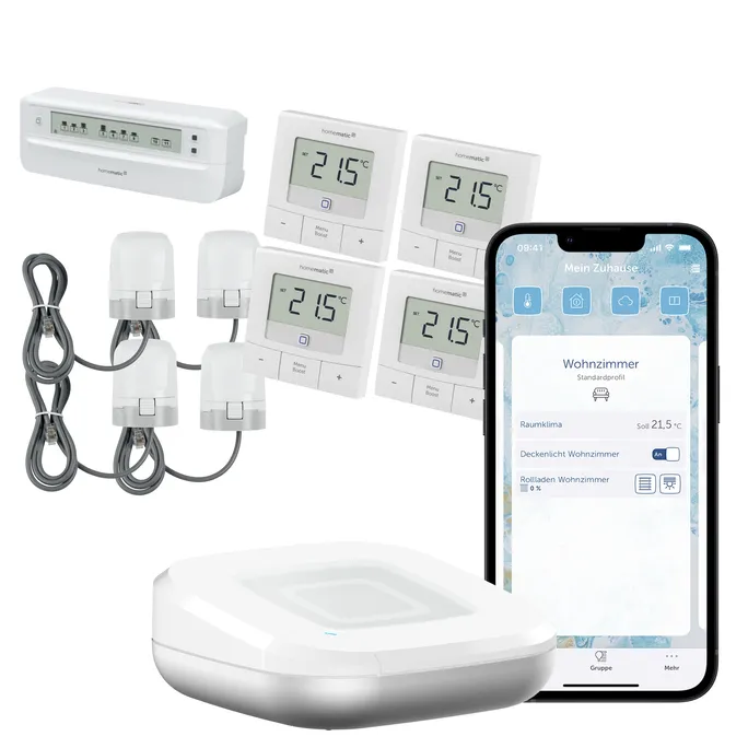 Homematic IP Starter Set Fußbodenheizungssteuerung • für 4 Räume mit 12fach Aktor