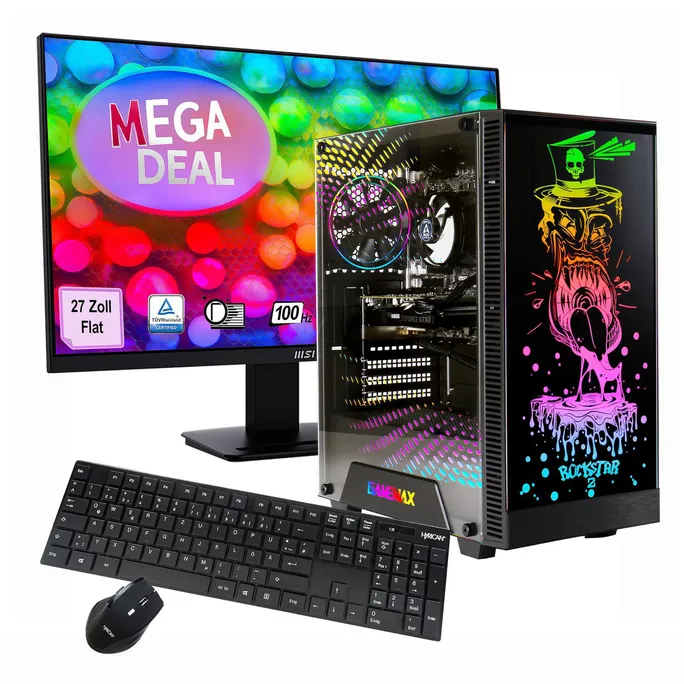 Hyrican GAMEMAX MegaDeal Rockstar SET2723 7855 R5 5600GT 16GB/480GB SSD Radeon Graphics Win11 + MSI PRO MP273A Monitor 69cm (27")