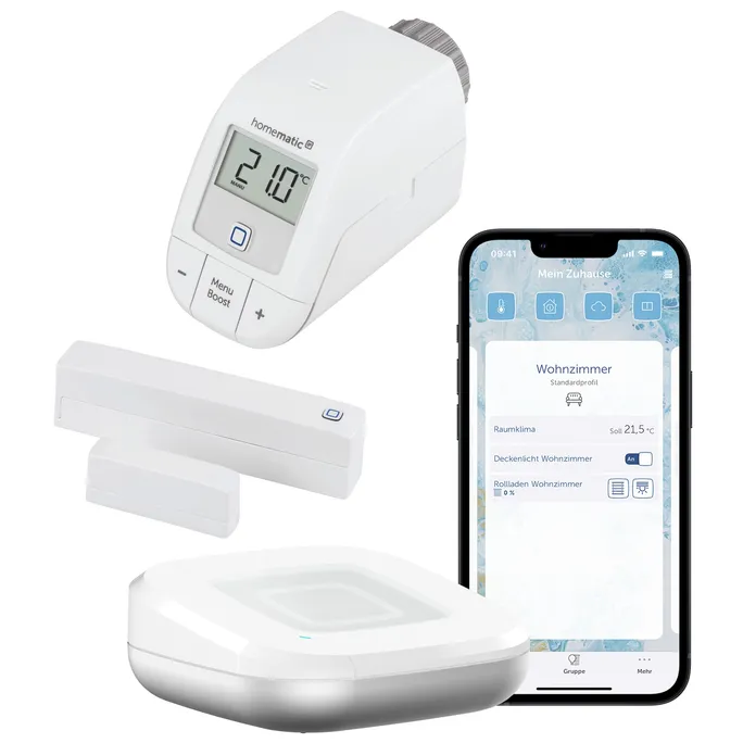 Homematic IP Starter Set Smarte Heizung • 1x Thermostat Basic • Fensterkontakt • Access Point 2