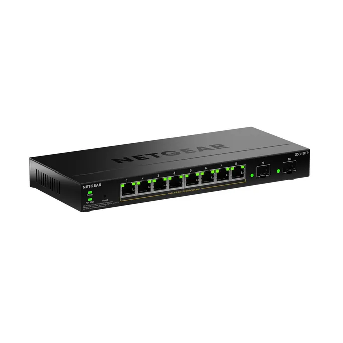NETGEAR S350 Series 8-Port Gigabit Ethernet PoE+ Smart Managed Essentials Switch mit 2 Dedicated SFP Ports