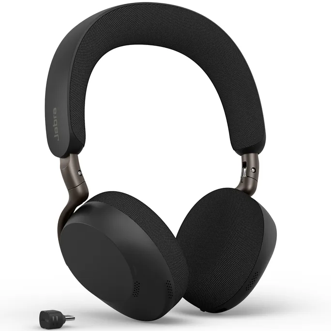 Jabra Evolve3 75 UC Schwarz Kabelloses Bluetooth-Headset inkl. USB-C Dongle, ANC (Aktive Geräuchunterdrückung)