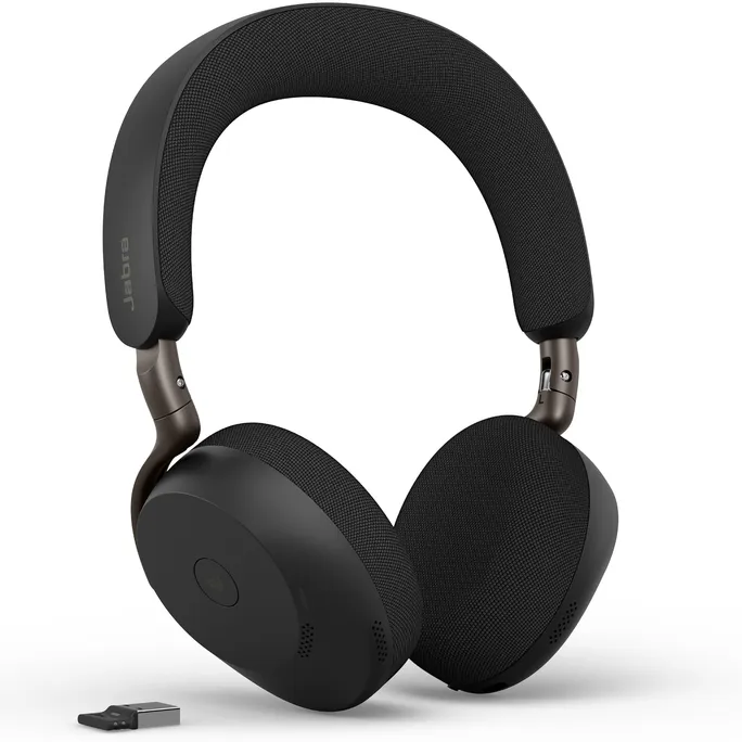 Jabra Evolve3 75 MS Schwarz Kabelloses Bluetooth-Headset inkl. USB-A Dongle, ANC (Aktive Geräuchunterdrückung)