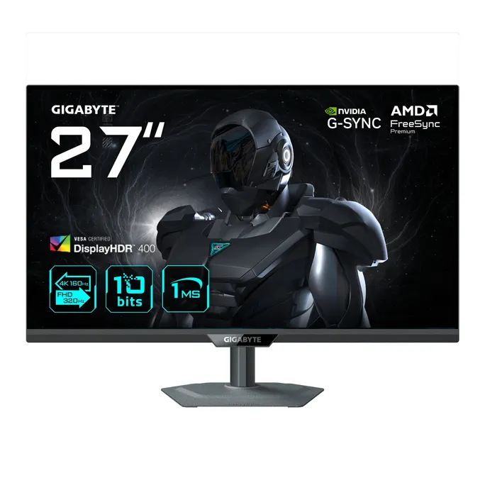 GIGABYTE G27U 27 Zoll 4K (UHD) / FHD (DualMode) Fast IPS Gaming Monitor 16:9 DP/HDMI 160Hz/320Hz
