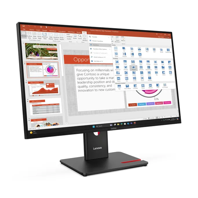 Lenovo ThinkVision T27-40 68,6 cm (27") FHD IPS LED 16:9 120 Hz Monitor HDMI DP VGA