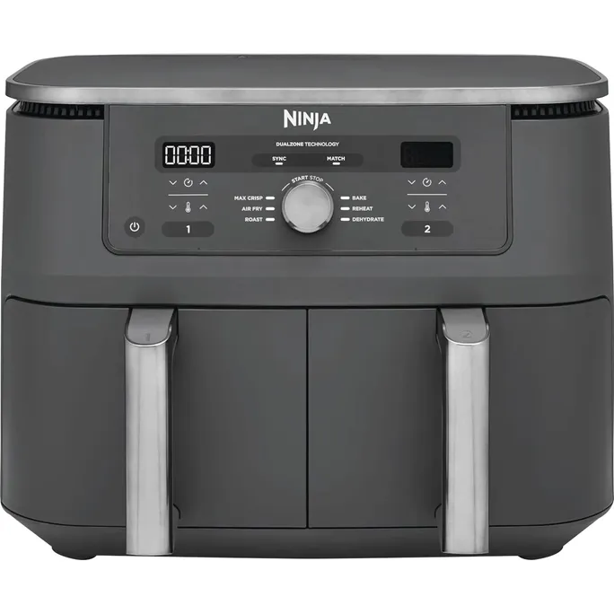 Ninja DZ400EU FlexDrawer MAX 6-in-1 Dual Zone Heißluftfritteuse 9,5 L Grau