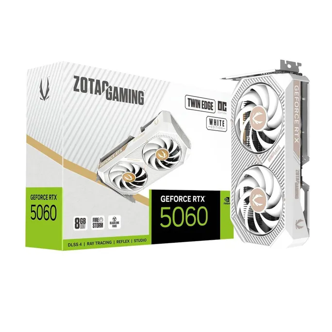 ZOTAC GAMING GeForce RTX 5060 Twin Edge OC White Edition 8GB GDDR7 Grafikkarte 3x DP, 1x HDMI